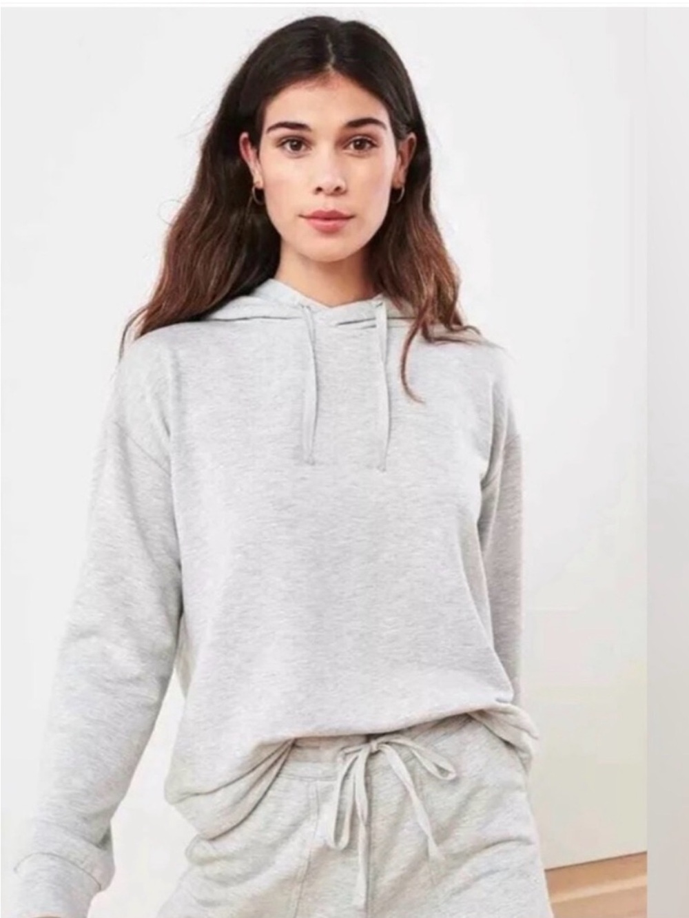Quince SuperSoft Fleece Pullover Hoodie Heather Grey Medium